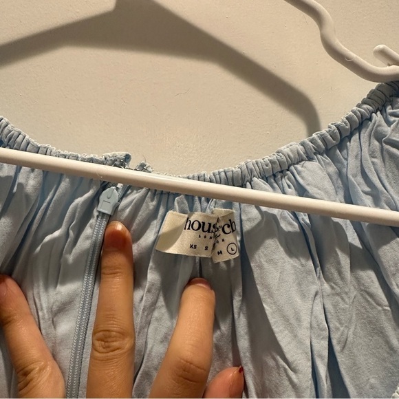 House of CB Nala Dress Light Blue Puffer Sleeve Mini Summer - Picture 9 of 10